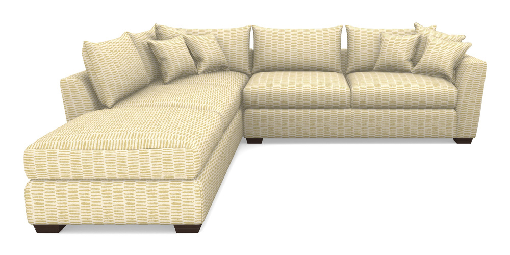 Product photograph of Hambledon Corner Sofa Rhf Combi Unit And Stool In Cloth 18 - Daub - Summer from Sofas and Stuff Limited