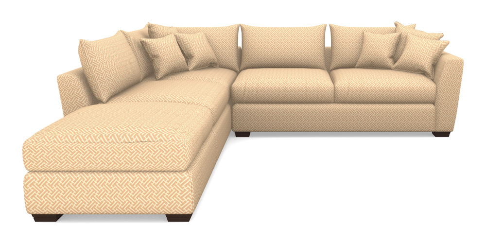 Product photograph of Hambledon Corner Sofa Rhf Combi Unit And Stool In Cloth 18 - Key - Fudge from Sofas and Stuff Limited