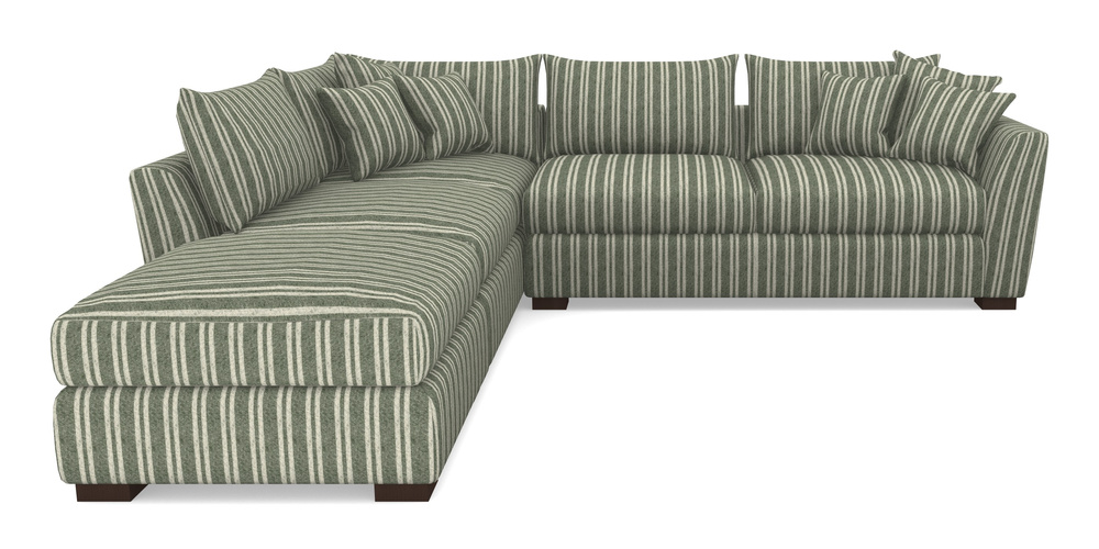 Product photograph of Hambledon Corner Sofa Rhf Combi Unit And Stool In Cloth 22 - Barcode - Courgette from Sofas and Stuff Limited