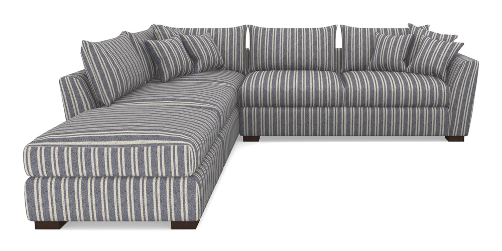 Product photograph of Hambledon Corner Sofa Rhf Combi Unit And Stool In Cloth 22 - Barcode - Deep Water from Sofas and Stuff Limited