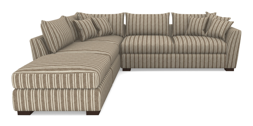 Product photograph of Hambledon Corner Sofa Rhf Combi Unit And Stool In Cloth 22 - Barcode - Peat from Sofas and Stuff Limited