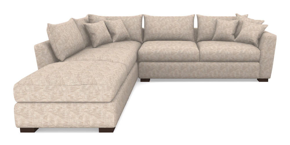 Product photograph of Hambledon Corner Sofa Rhf Combi Unit And Stool In Cloth 20 - Design 4 - Natural Slub from Sofas and Stuff Limited