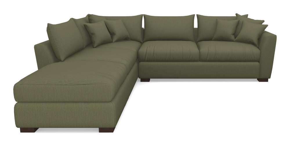 Product photograph of Hambledon Corner Sofa Rhf Combi Unit And Stool In Herringbone - Army from Sofas and Stuff Limited