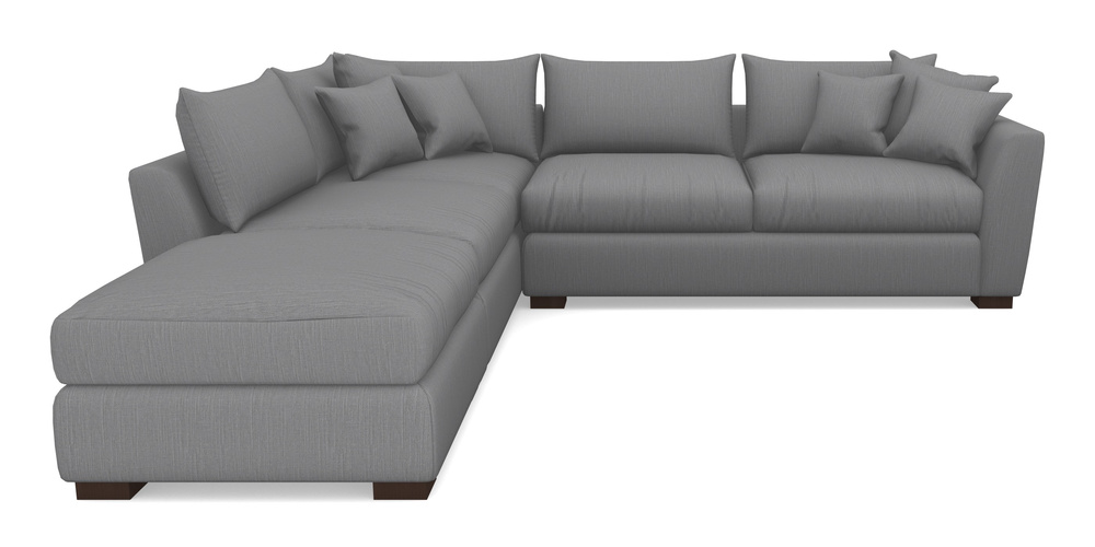 Product photograph of Hambledon Corner Sofa Rhf Combi Unit And Stool In Herringbone - Thunder from Sofas and Stuff Limited