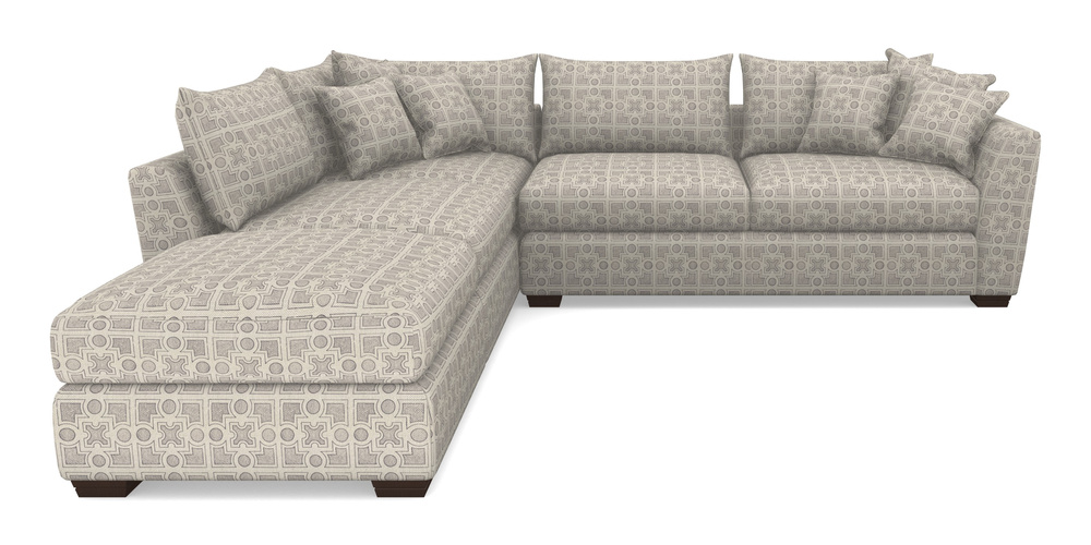 Product photograph of Hambledon Corner Sofa Rhf Combi Unit And Stool In Rhs Collection - Small Knot Garden Cotton Weave - Grey from Sofas and Stuff Limited