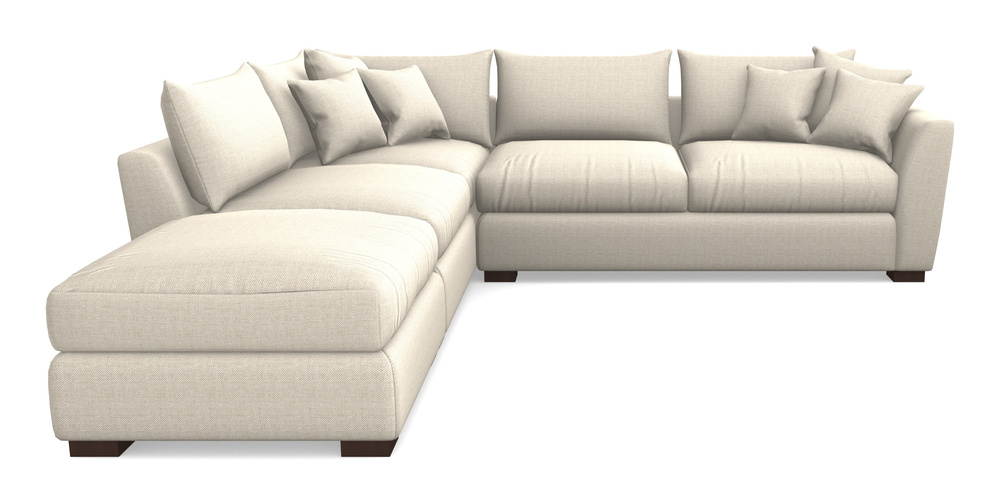 Product photograph of Hambledon Corner Sofa Rhf Combi Unit And Stool In Sole Linen - Natural from Sofas and Stuff Limited