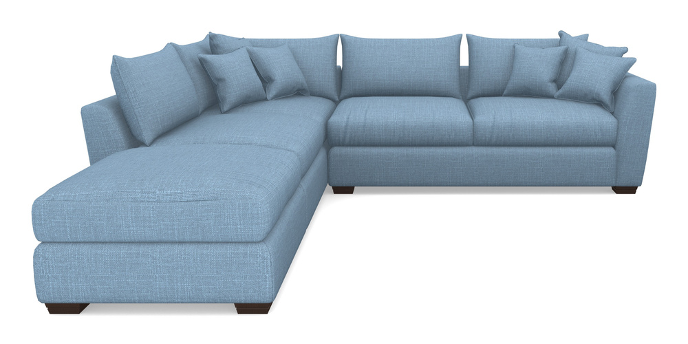 Product photograph of Hambledon Corner Sofa Rhf Combi Unit And Stool In Tough As Houses - Cornflower Blue from Sofas and Stuff Limited