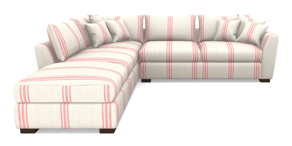 Product photograph of Hambledon Corner Sofa Rhf Combi Unit And Stool In Walloon Linen - Red from Sofas and Stuff Limited