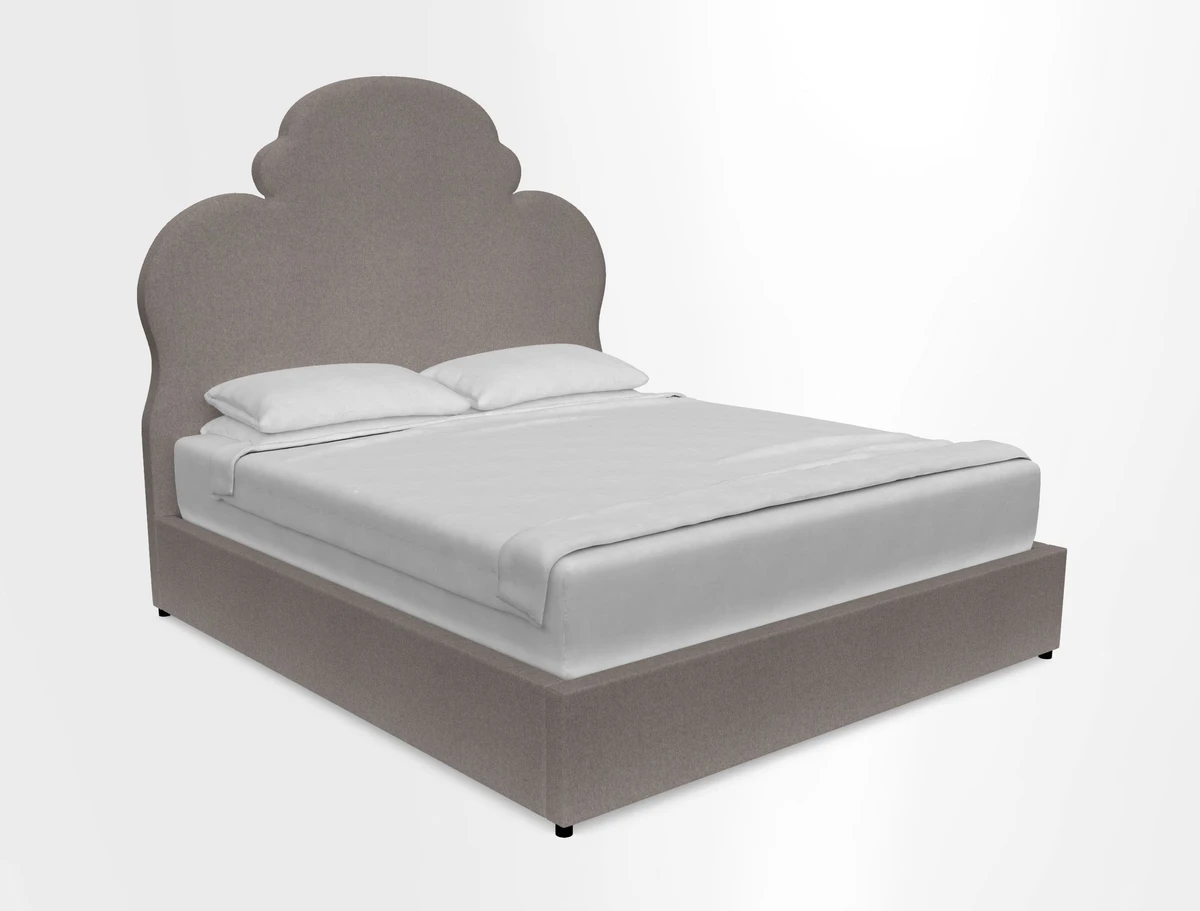 Hampstead King Bed in V&A Threads of India Opulent Velvets Tree of Life Powder Blue