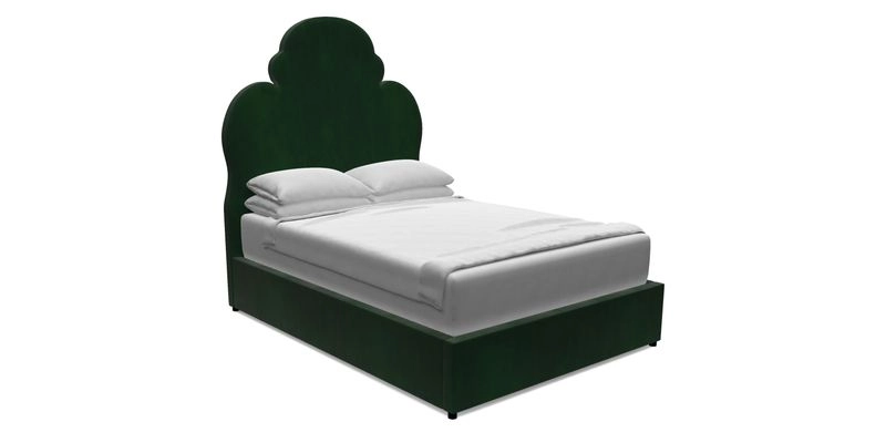 Hampstead King Bed in V&A Threads of India Opulent Velvets Tree of Life Powder Blue