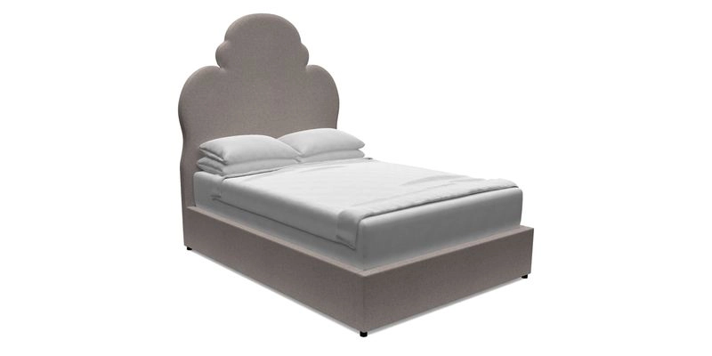 Hampstead King Bed in V&A Threads of India Opulent Velvets Tree of Life Powder Blue