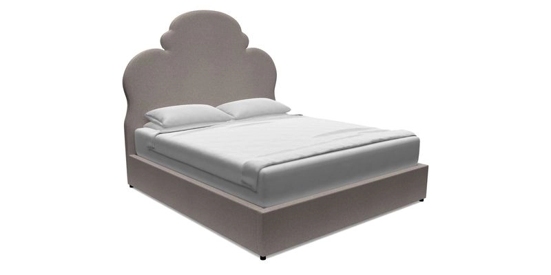 Hampstead King Bed in V&A Threads of India Opulent Velvets Tree of Life Powder Blue