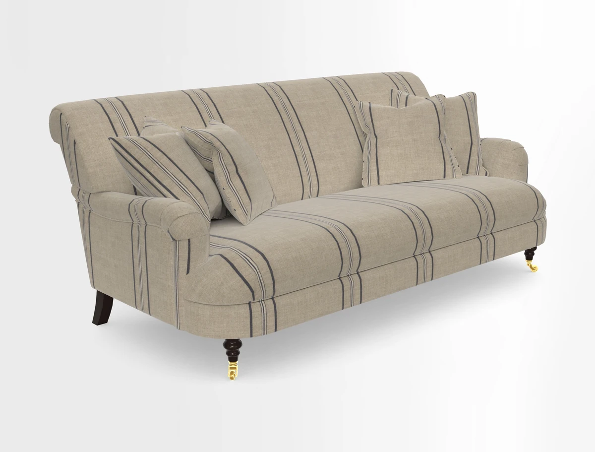 Holmfirth 3 Seater Seater Sofa in RHS Collection on Velvet Pieter van Kouwenhoorn Tulips with scatters in Almost Plain Velvet Maple and Brick