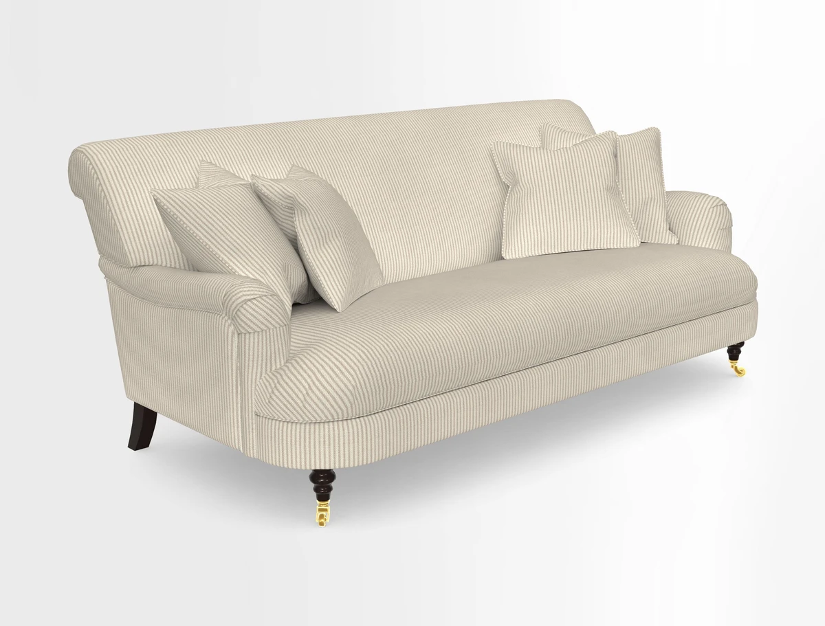 Holmfirth 3 Seater Seater Sofa in RHS Collection on Velvet Pieter van Kouwenhoorn Tulips with scatters in Almost Plain Velvet Maple and Brick