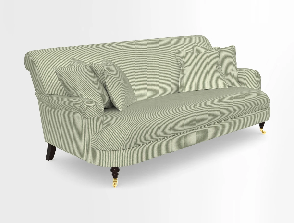 Holmfirth 3 Seater Seater Sofa in RHS Collection on Velvet Pieter van Kouwenhoorn Tulips with scatters in Almost Plain Velvet Maple and Brick