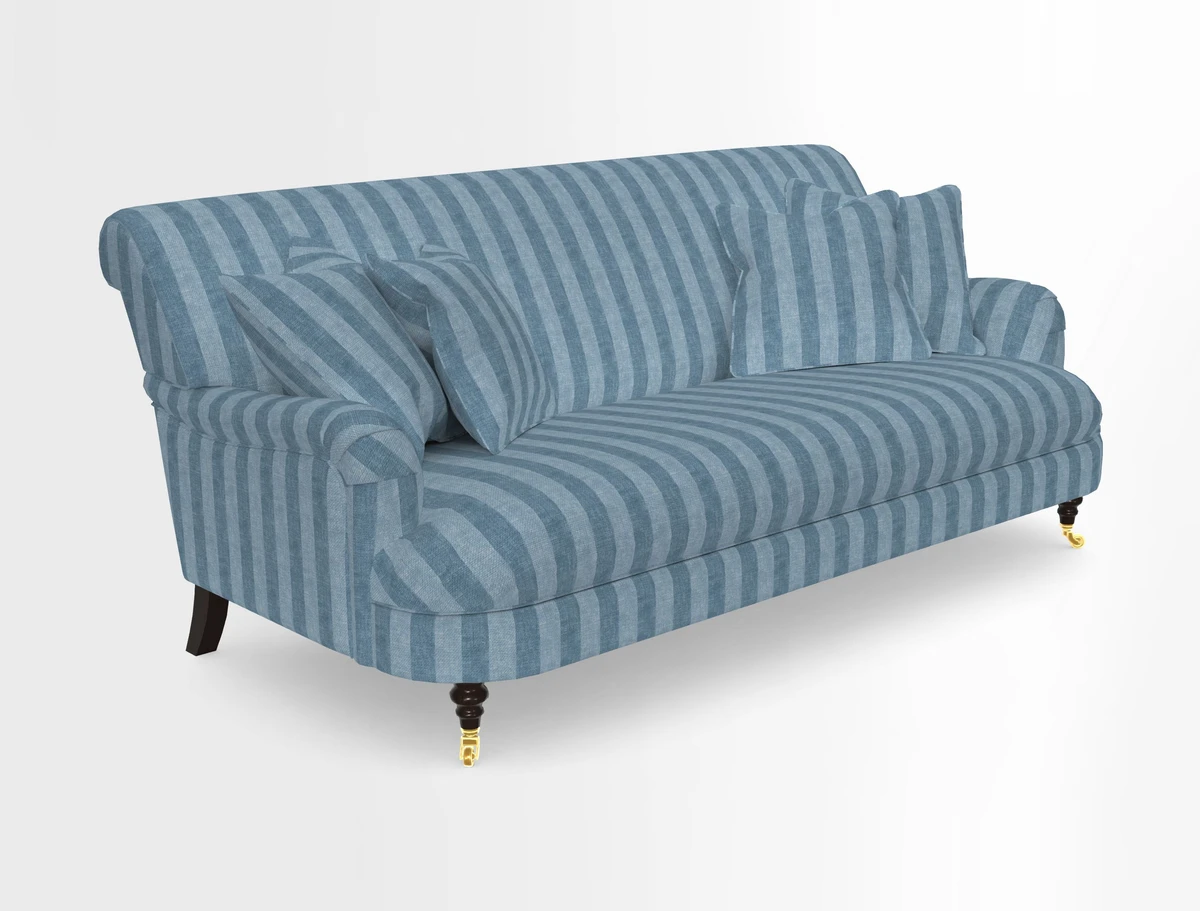 Holmfirth 3 Seater Seater Sofa in RHS Collection on Velvet Pieter van Kouwenhoorn Tulips with scatters in Almost Plain Velvet Maple and Brick