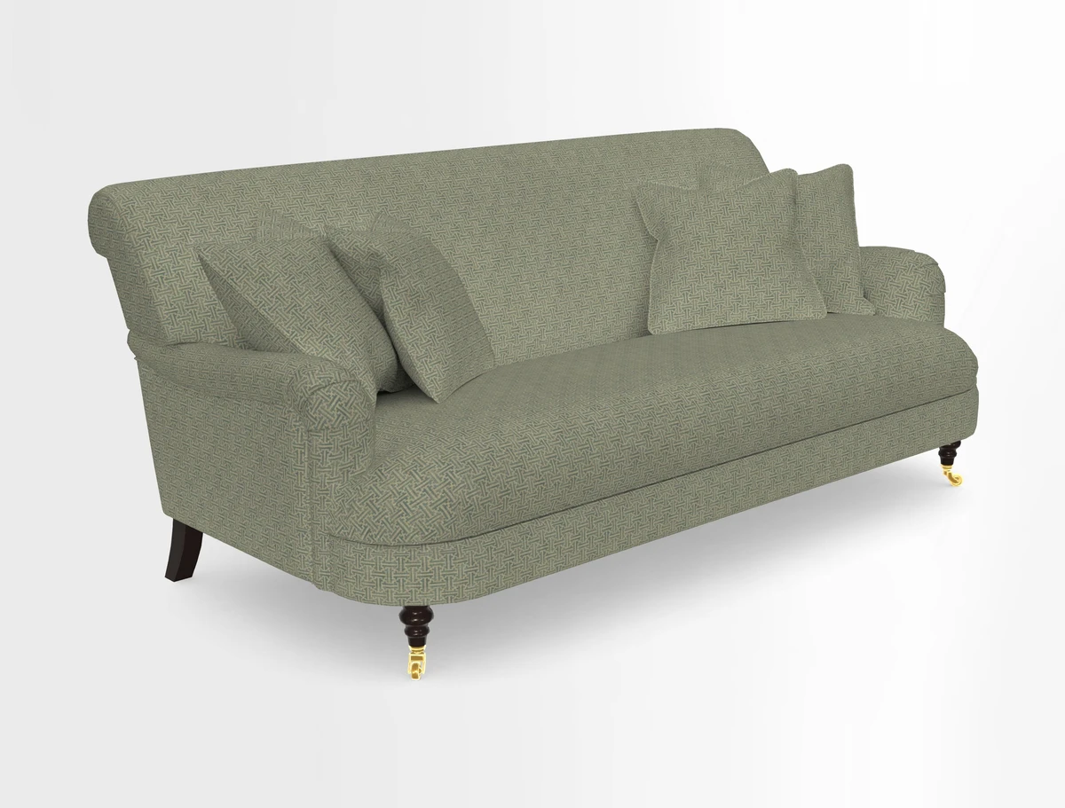 Holmfirth 3 Seater Seater Sofa in RHS Collection on Velvet Pieter van Kouwenhoorn Tulips with scatters in Almost Plain Velvet Maple and Brick