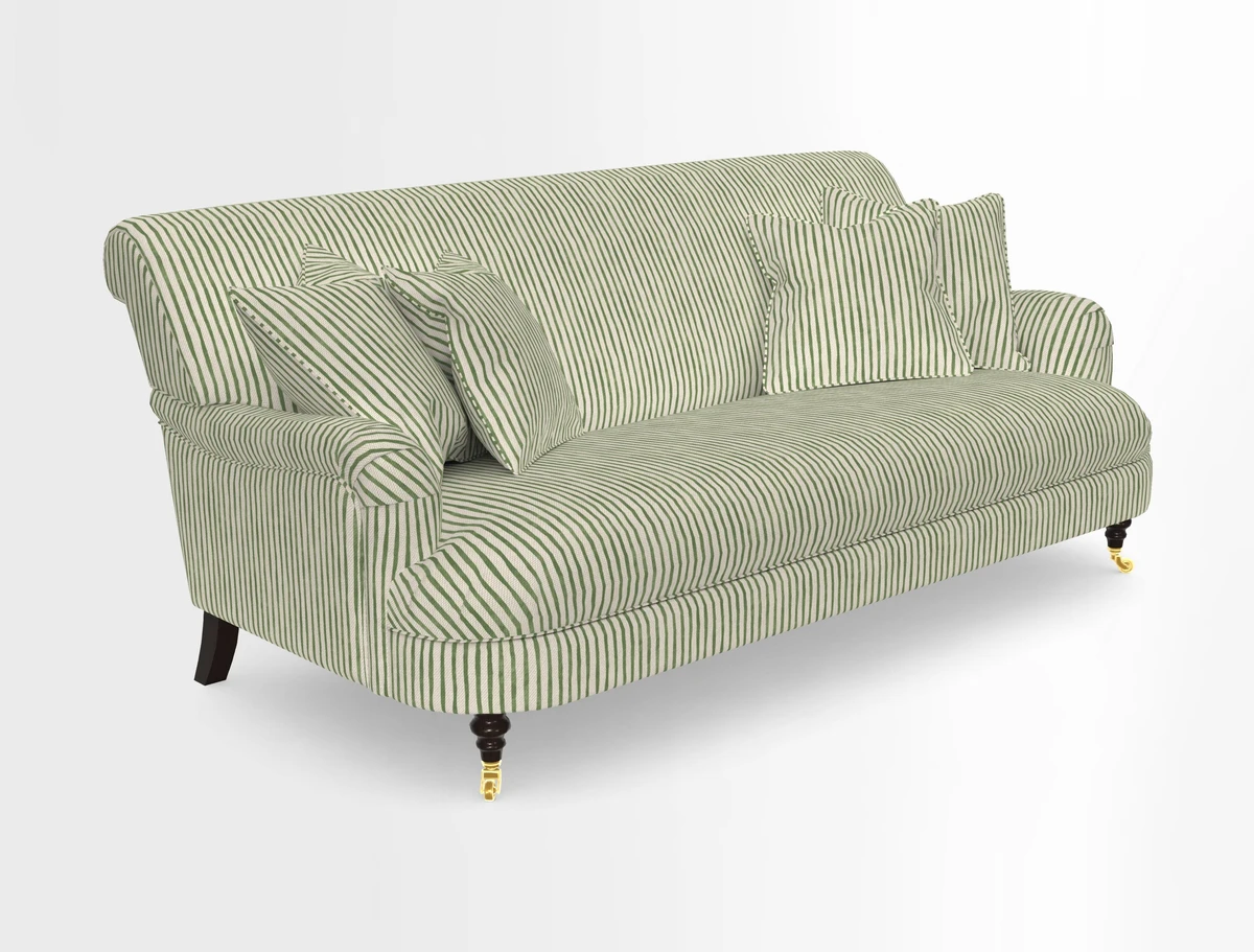 Holmfirth 3 Seater Seater Sofa in RHS Collection on Velvet Pieter van Kouwenhoorn Tulips with scatters in Almost Plain Velvet Maple and Brick