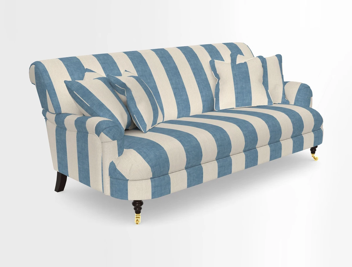 Holmfirth 3 Seater Seater Sofa in RHS Collection on Velvet Pieter van Kouwenhoorn Tulips with scatters in Almost Plain Velvet Maple and Brick