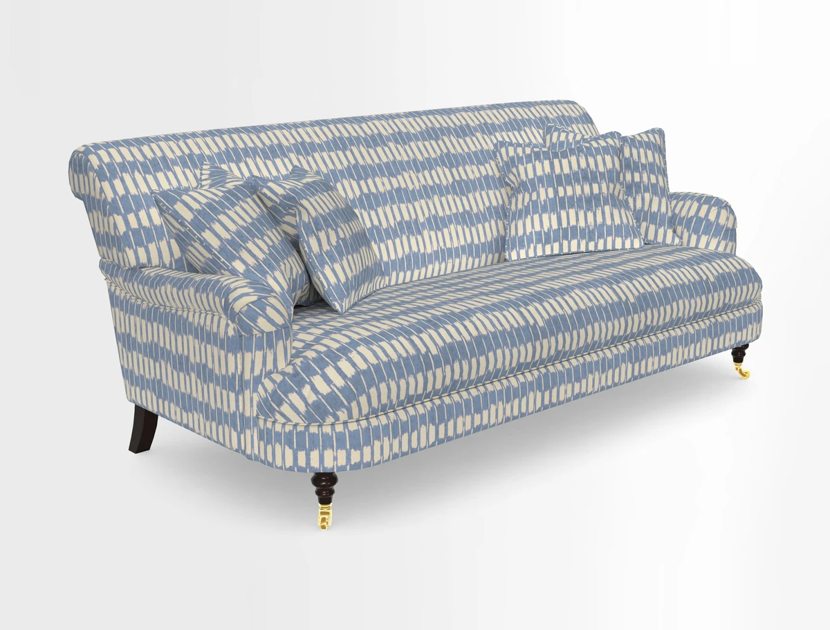Holmfirth 3 Seater Seater Sofa in RHS Collection on Velvet Pieter van Kouwenhoorn Tulips with scatters in Almost Plain Velvet Maple and Brick