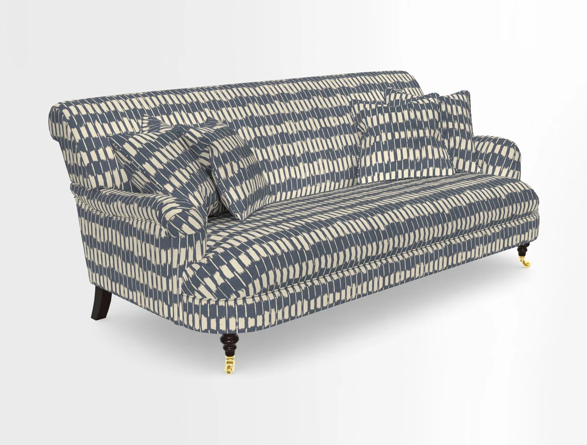 Holmfirth 3 Seater Seater Sofa in RHS Collection on Velvet Pieter van Kouwenhoorn Tulips with scatters in Almost Plain Velvet Maple and Brick