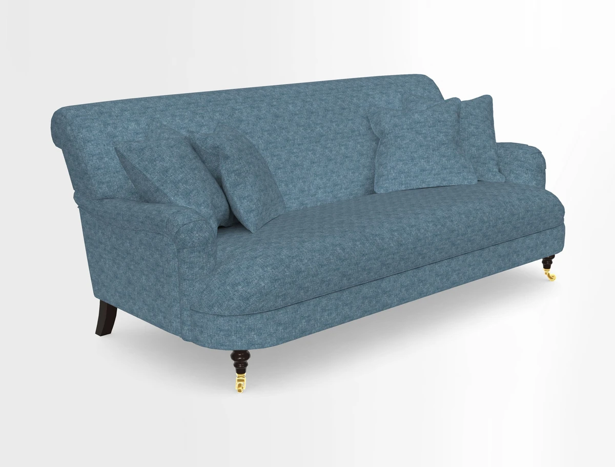 Holmfirth 3 Seater Seater Sofa in RHS Collection on Velvet Pieter van Kouwenhoorn Tulips with scatters in Almost Plain Velvet Maple and Brick