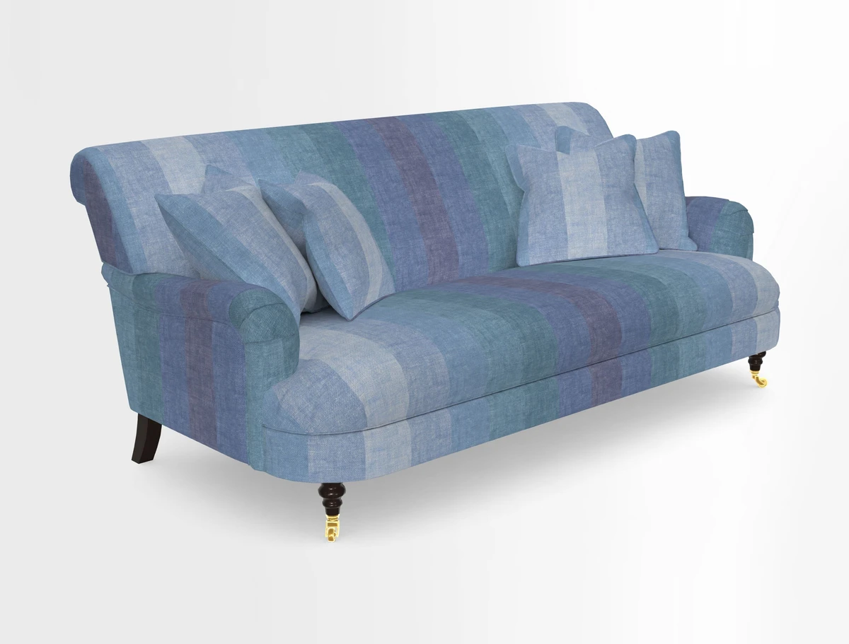 Holmfirth 3 Seater Seater Sofa in RHS Collection on Velvet Pieter van Kouwenhoorn Tulips with scatters in Almost Plain Velvet Maple and Brick