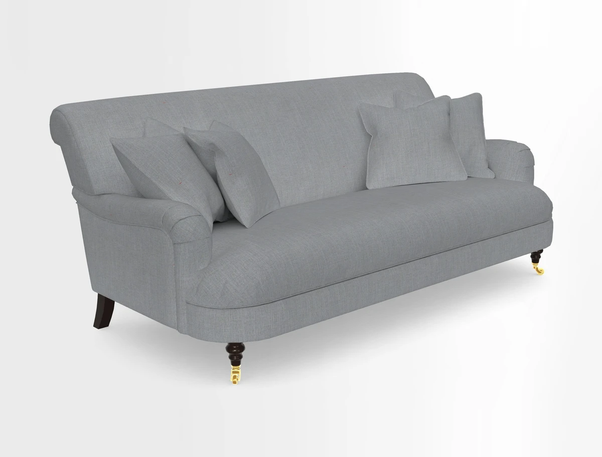 Holmfirth 3 Seater Seater Sofa in RHS Collection on Velvet Pieter van Kouwenhoorn Tulips with scatters in Almost Plain Velvet Maple and Brick