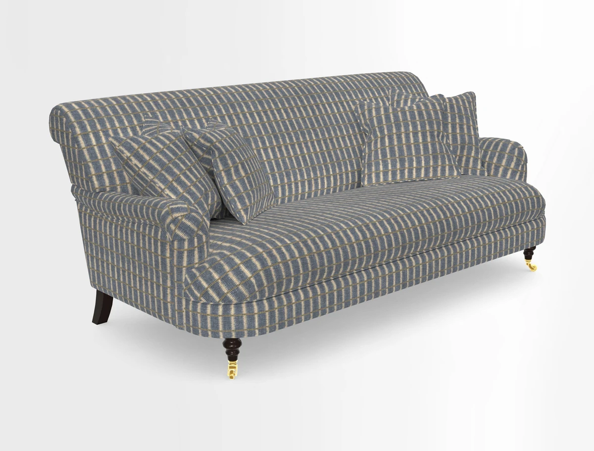 Holmfirth 3 Seater Seater Sofa in RHS Collection on Velvet Pieter van Kouwenhoorn Tulips with scatters in Almost Plain Velvet Maple and Brick