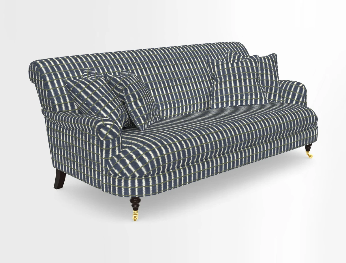 Holmfirth 3 Seater Seater Sofa in RHS Collection on Velvet Pieter van Kouwenhoorn Tulips with scatters in Almost Plain Velvet Maple and Brick