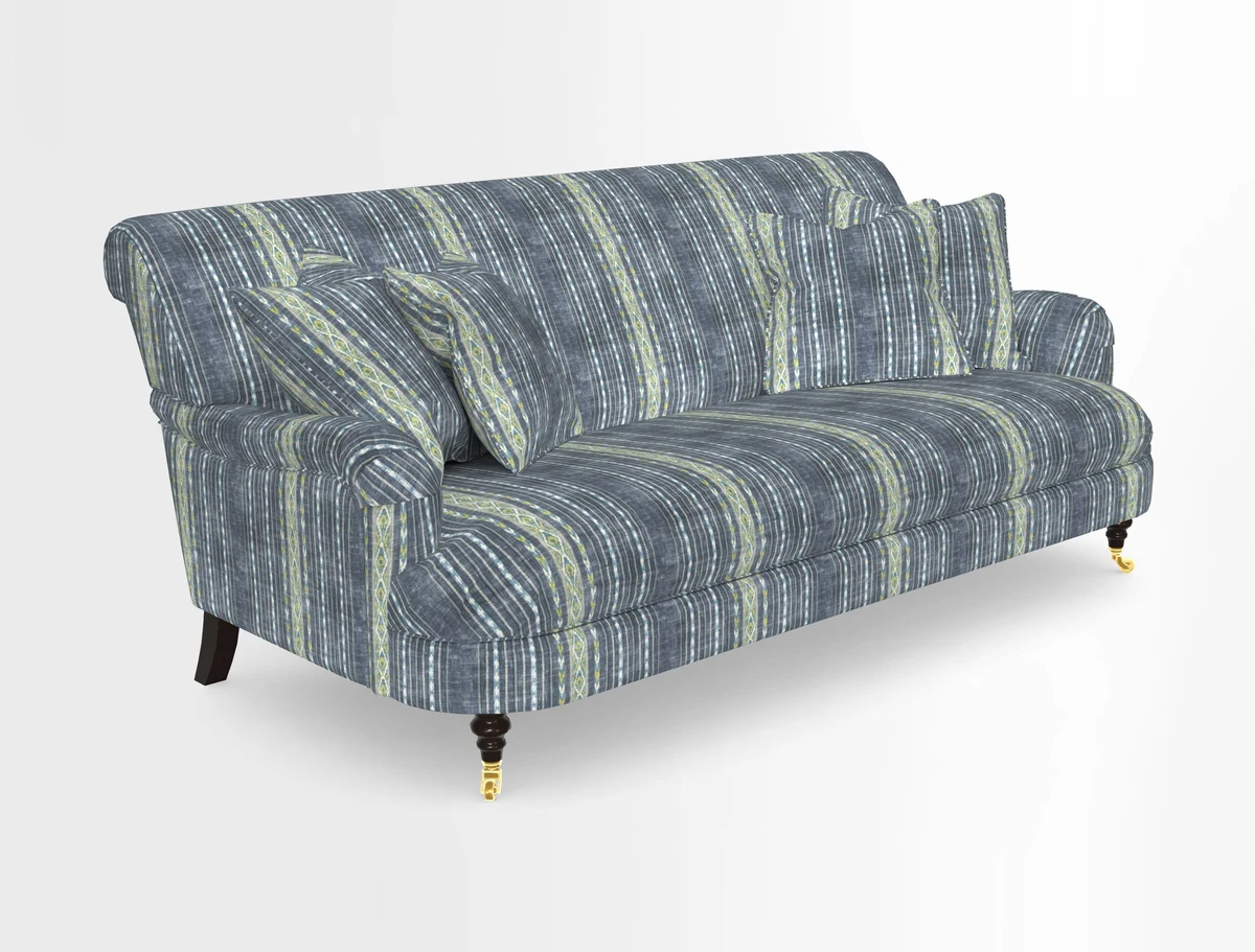 Holmfirth 3 Seater Seater Sofa in RHS Collection on Velvet Pieter van Kouwenhoorn Tulips with scatters in Almost Plain Velvet Maple and Brick