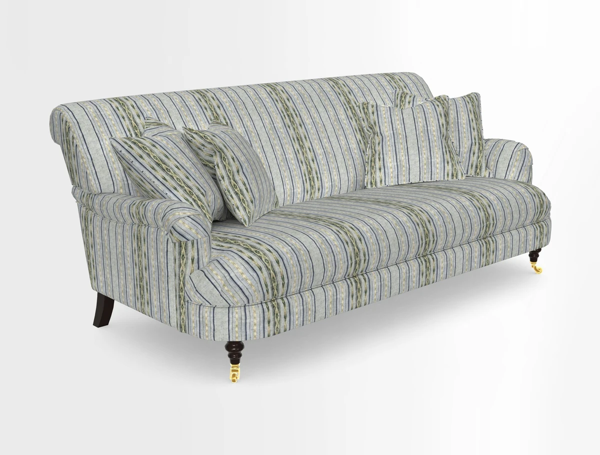 Holmfirth 3 Seater Seater Sofa in RHS Collection on Velvet Pieter van Kouwenhoorn Tulips with scatters in Almost Plain Velvet Maple and Brick