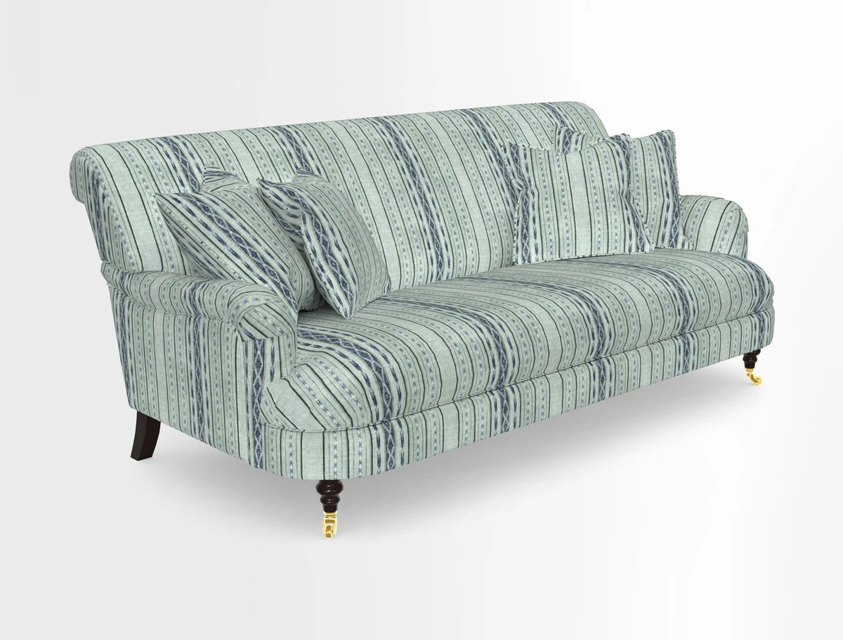 Holmfirth 3 Seater Seater Sofa in RHS Collection on Velvet Pieter van Kouwenhoorn Tulips with scatters in Almost Plain Velvet Maple and Brick