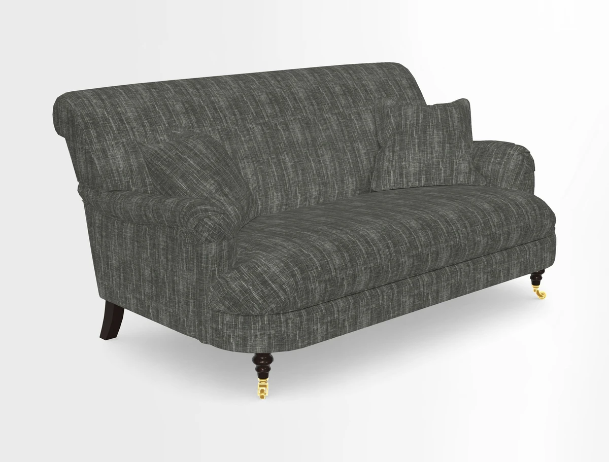 Holmfirth 3 Seater Seater Sofa in RHS Collection on Velvet Pieter van Kouwenhoorn Tulips with scatters in Almost Plain Velvet Maple and Brick