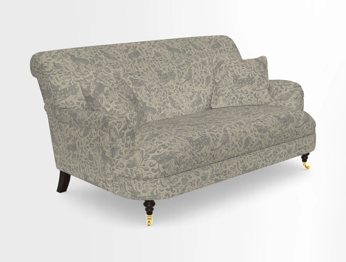 Holmfirth 3 Seater Seater Sofa in RHS Collection on Velvet Pieter van Kouwenhoorn Tulips with scatters in Almost Plain Velvet Maple and Brick