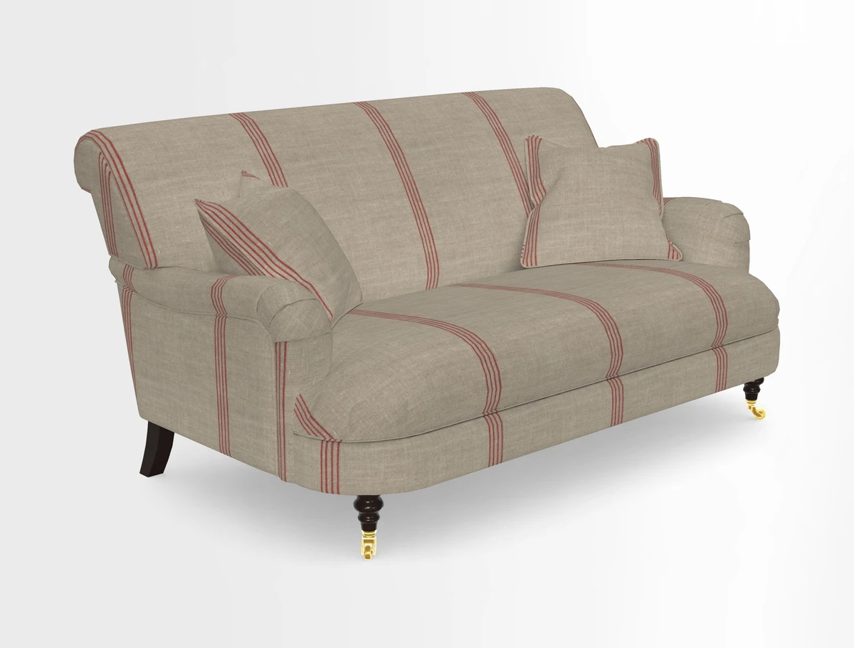 Holmfirth 3 Seater Seater Sofa in RHS Collection on Velvet Pieter van Kouwenhoorn Tulips with scatters in Almost Plain Velvet Maple and Brick