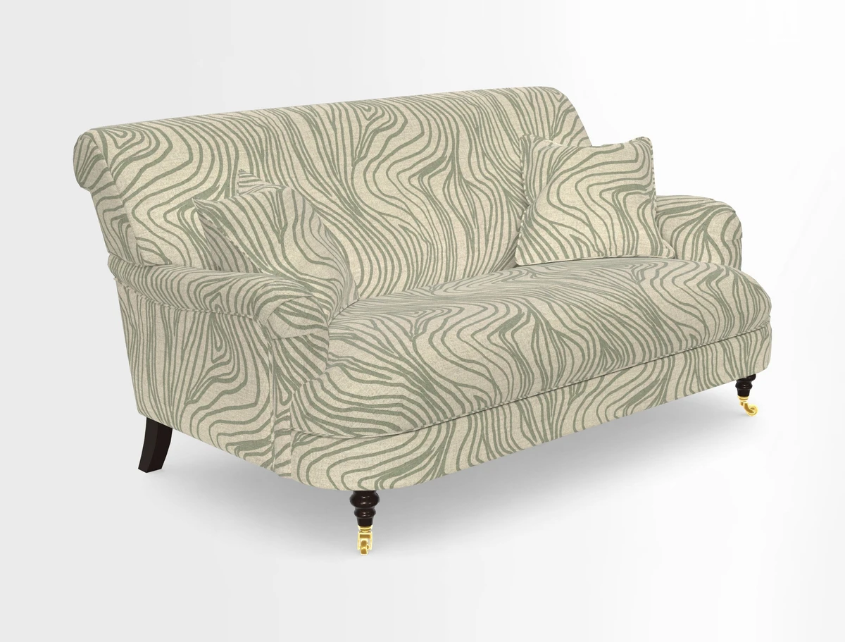 Holmfirth 3 Seater Seater Sofa in RHS Collection on Velvet Pieter van Kouwenhoorn Tulips with scatters in Almost Plain Velvet Maple and Brick