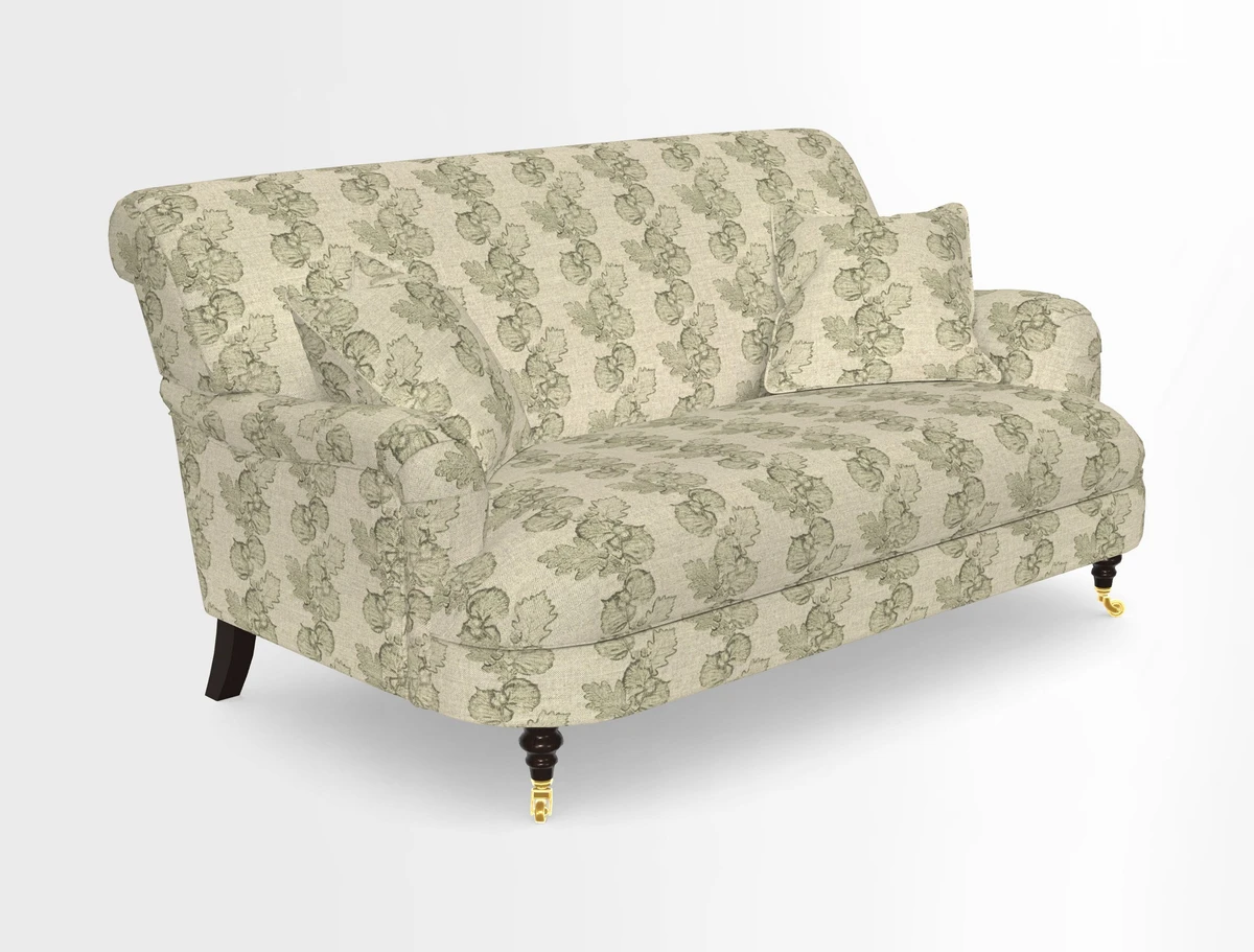 Holmfirth 3 Seater Seater Sofa in RHS Collection on Velvet Pieter van Kouwenhoorn Tulips with scatters in Almost Plain Velvet Maple and Brick