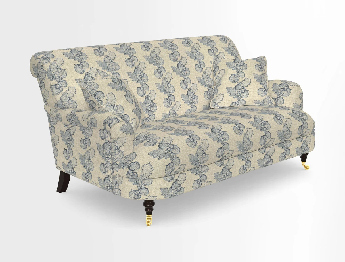 Holmfirth 3 Seater Seater Sofa in RHS Collection on Velvet Pieter van Kouwenhoorn Tulips with scatters in Almost Plain Velvet Maple and Brick