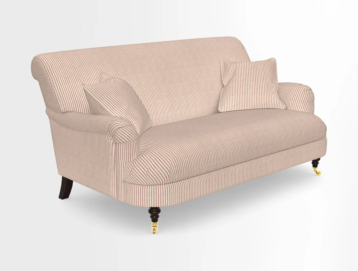 Holmfirth 3 Seater Seater Sofa in RHS Collection on Velvet Pieter van Kouwenhoorn Tulips with scatters in Almost Plain Velvet Maple and Brick