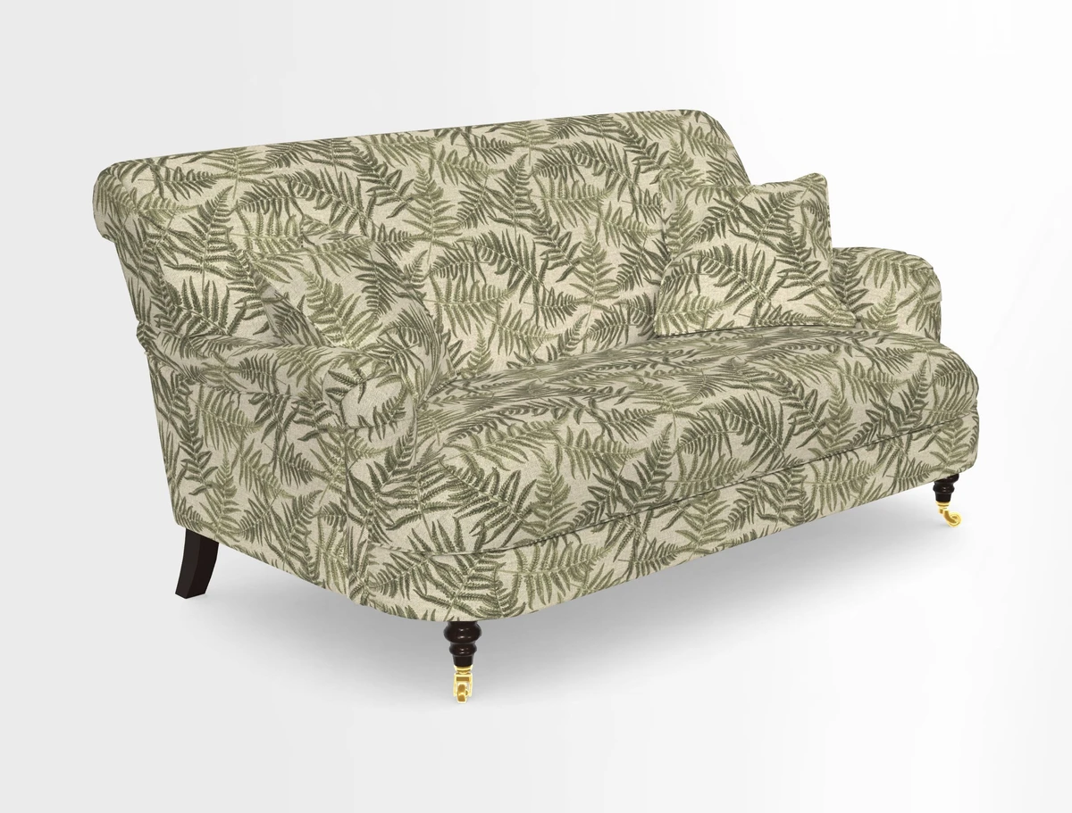 Holmfirth 3 Seater Seater Sofa in RHS Collection on Velvet Pieter van Kouwenhoorn Tulips with scatters in Almost Plain Velvet Maple and Brick