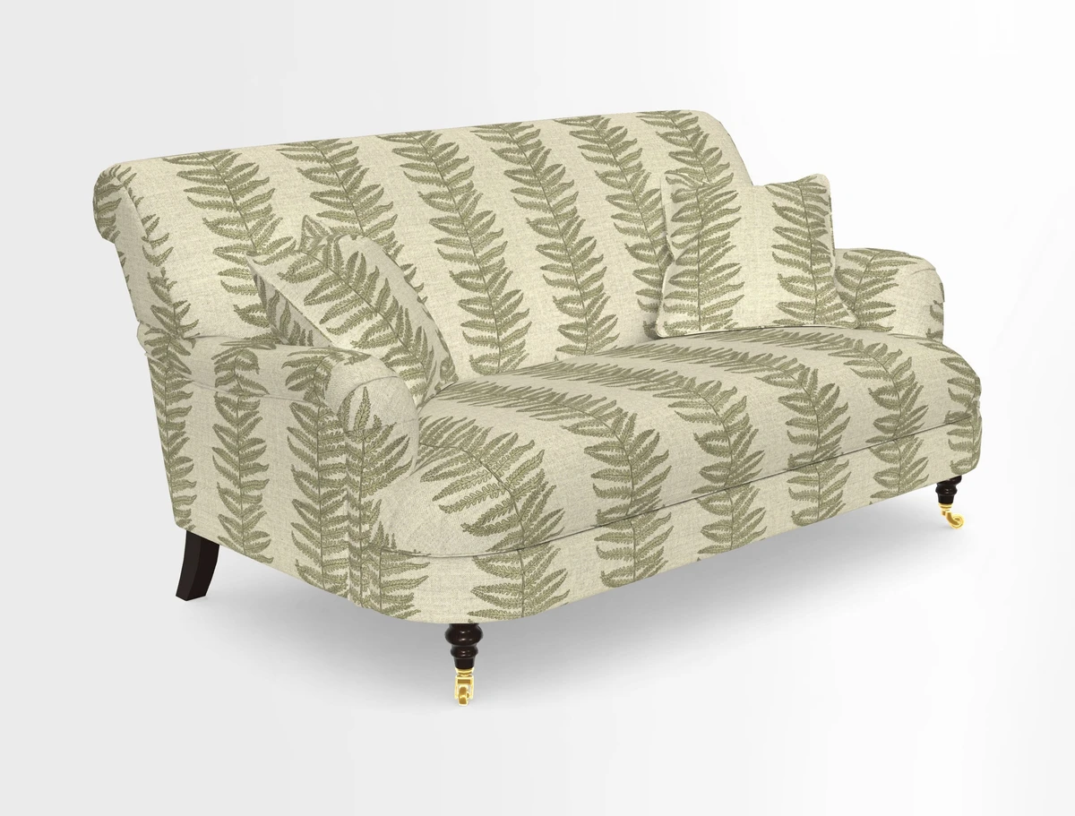 Holmfirth 3 Seater Seater Sofa in RHS Collection on Velvet Pieter van Kouwenhoorn Tulips with scatters in Almost Plain Velvet Maple and Brick