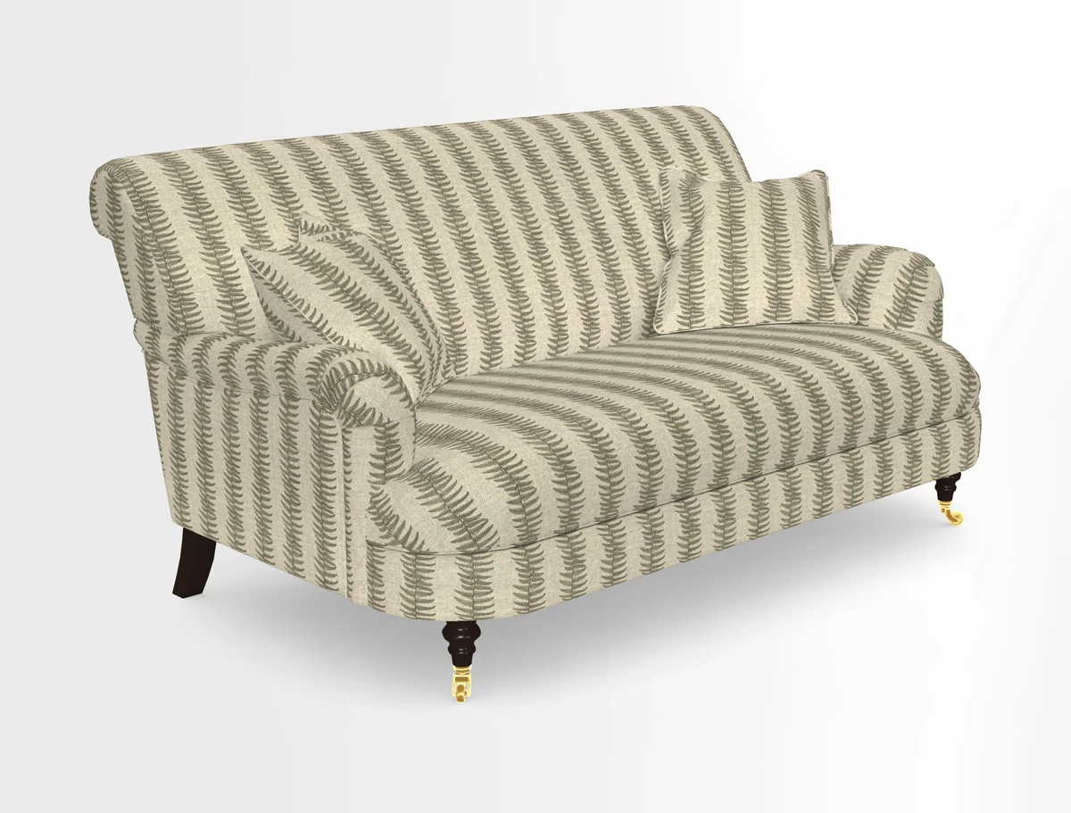 Holmfirth 3 Seater Seater Sofa in RHS Collection on Velvet Pieter van Kouwenhoorn Tulips with scatters in Almost Plain Velvet Maple and Brick