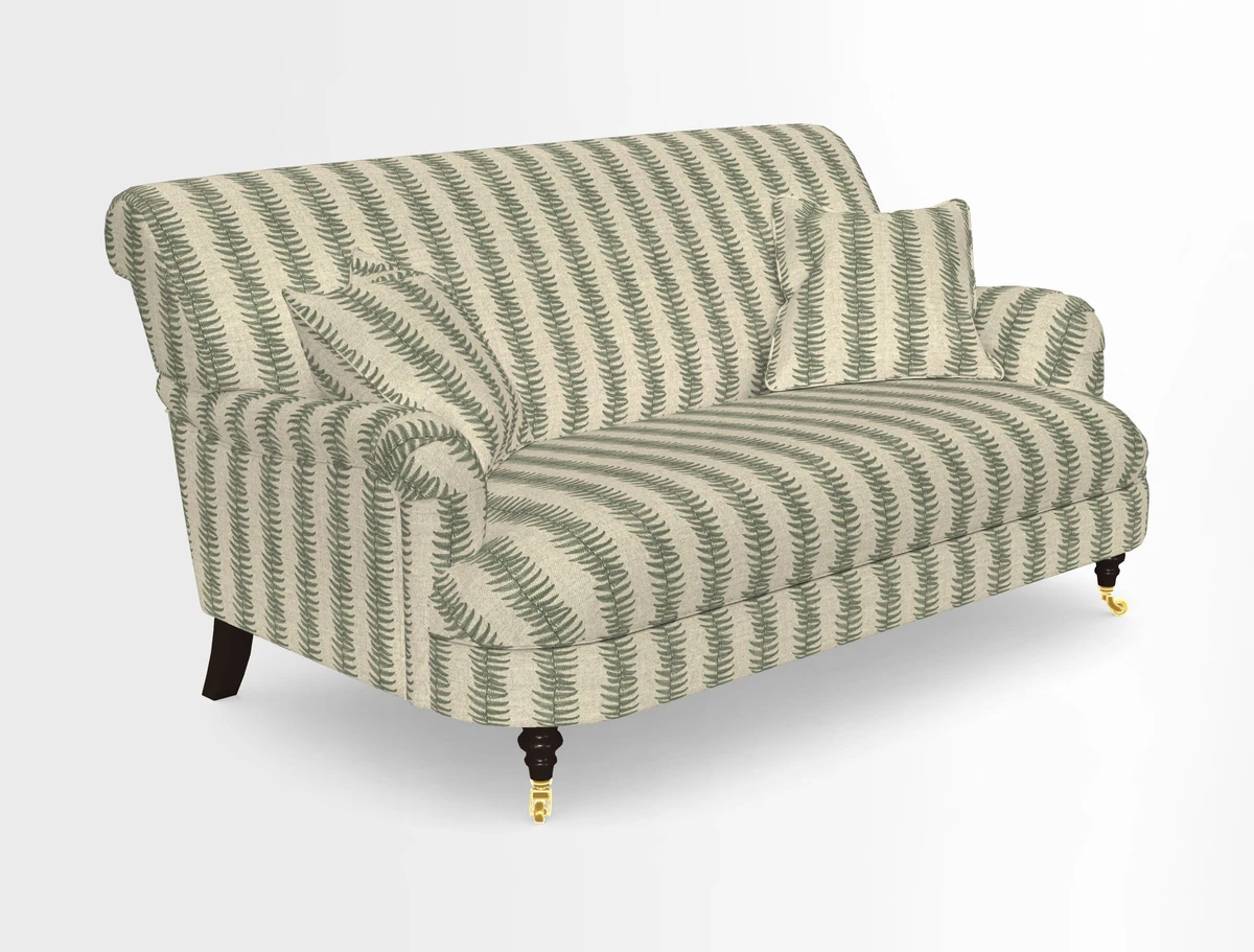 Holmfirth 3 Seater Seater Sofa in RHS Collection on Velvet Pieter van Kouwenhoorn Tulips with scatters in Almost Plain Velvet Maple and Brick