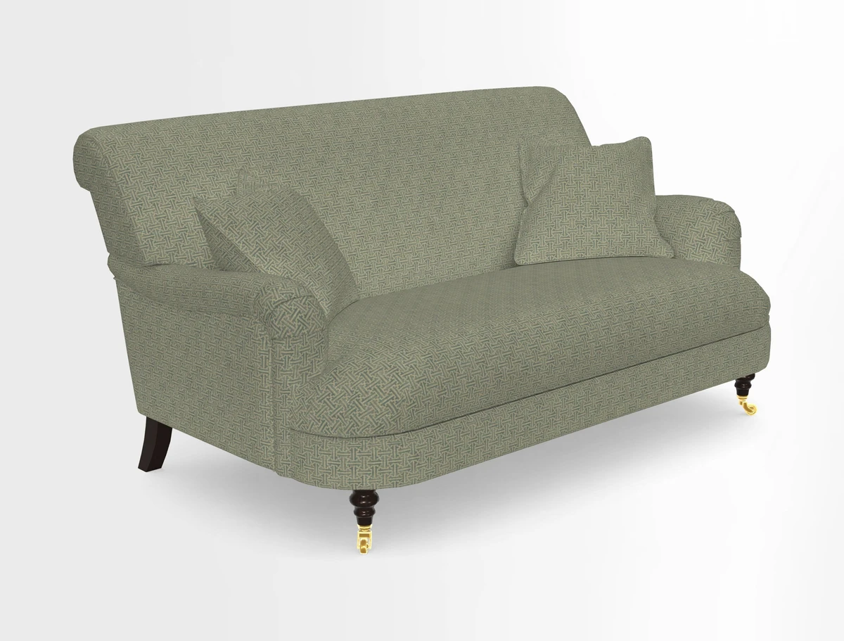 Holmfirth 3 Seater Seater Sofa in RHS Collection on Velvet Pieter van Kouwenhoorn Tulips with scatters in Almost Plain Velvet Maple and Brick