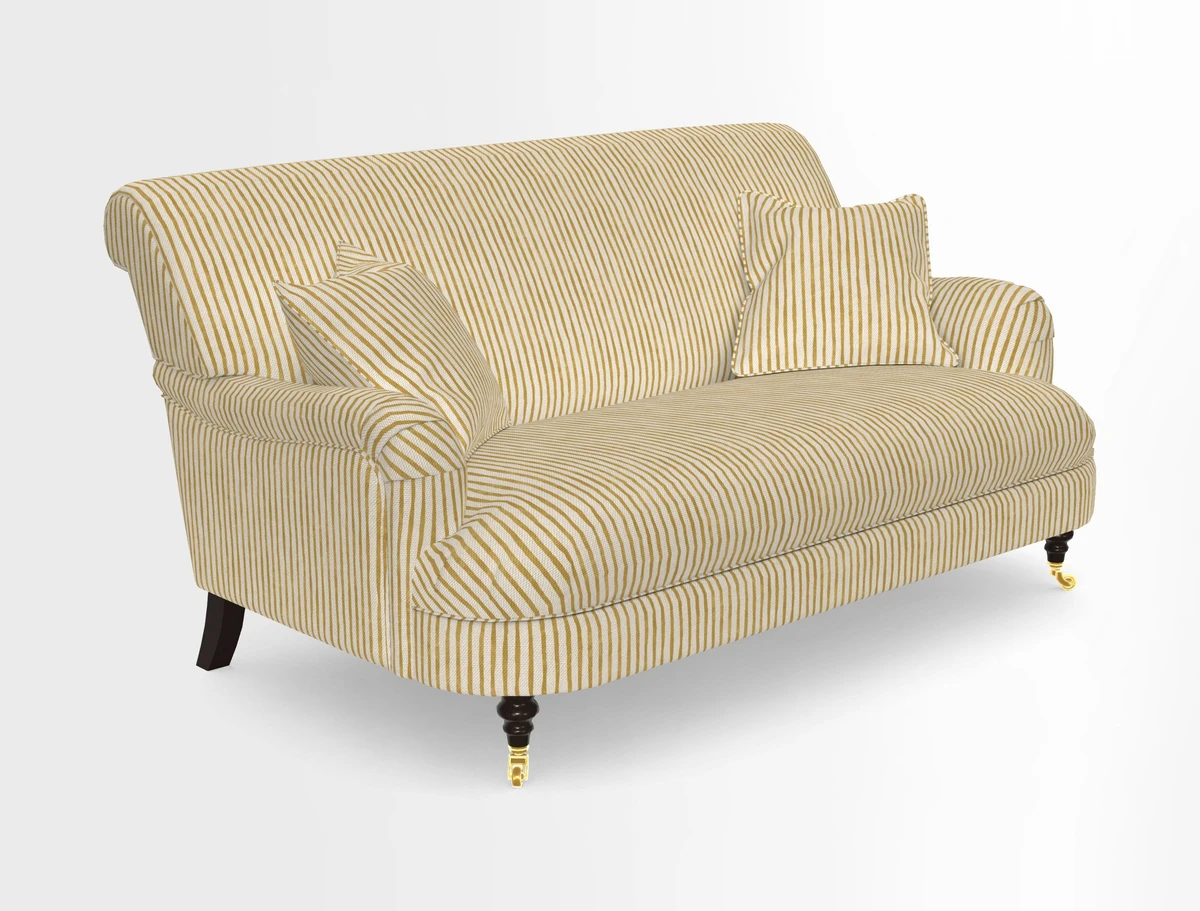 Holmfirth 3 Seater Seater Sofa in RHS Collection on Velvet Pieter van Kouwenhoorn Tulips with scatters in Almost Plain Velvet Maple and Brick