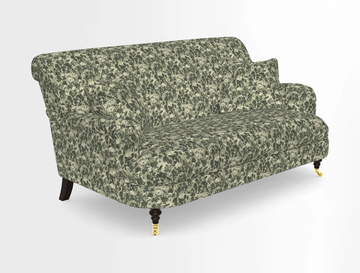 Holmfirth 3 Seater Seater Sofa in RHS Collection on Velvet Pieter van Kouwenhoorn Tulips with scatters in Almost Plain Velvet Maple and Brick