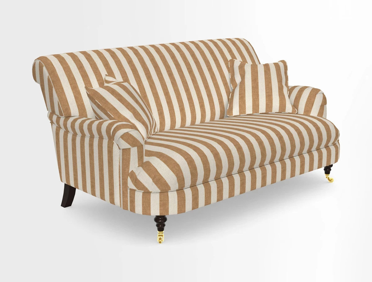 Holmfirth 3 Seater Seater Sofa in RHS Collection on Velvet Pieter van Kouwenhoorn Tulips with scatters in Almost Plain Velvet Maple and Brick
