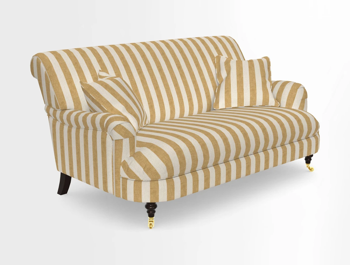 Holmfirth 3 Seater Seater Sofa in RHS Collection on Velvet Pieter van Kouwenhoorn Tulips with scatters in Almost Plain Velvet Maple and Brick