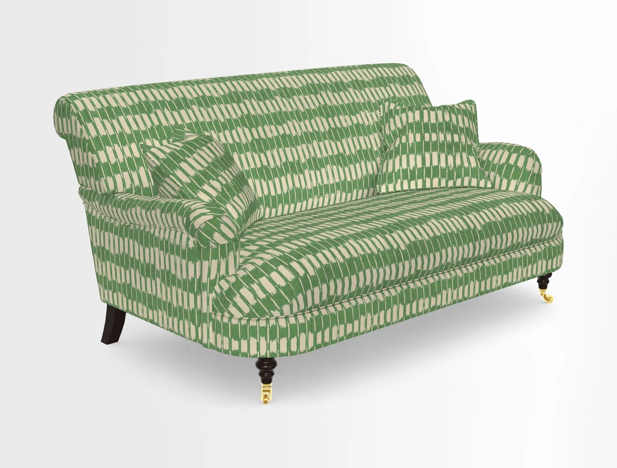 Holmfirth 3 Seater Seater Sofa in RHS Collection on Velvet Pieter van Kouwenhoorn Tulips with scatters in Almost Plain Velvet Maple and Brick